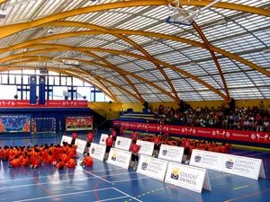 Un momento de la gala inaugural del Campus de Élite FútbolCarrasco, en el Pabellón Cubierto de Novaschool Añoreta
