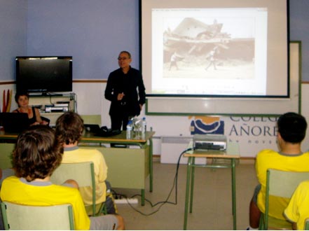 Inmaculada Roca y Xavier Antón, durante su charla en Novaschool Añoreta.
