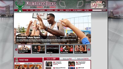 El Campus Wob 2010 portada en la web oficial de Milwaukee Bucks
