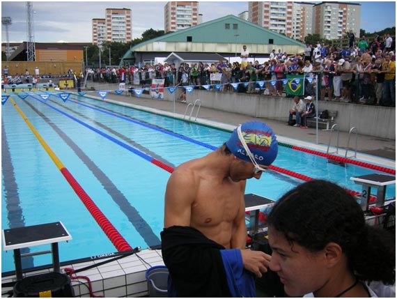 Álvaro Banderas, en Göteborg, en el momento previo a nadar los 800 libres, su prueba reina